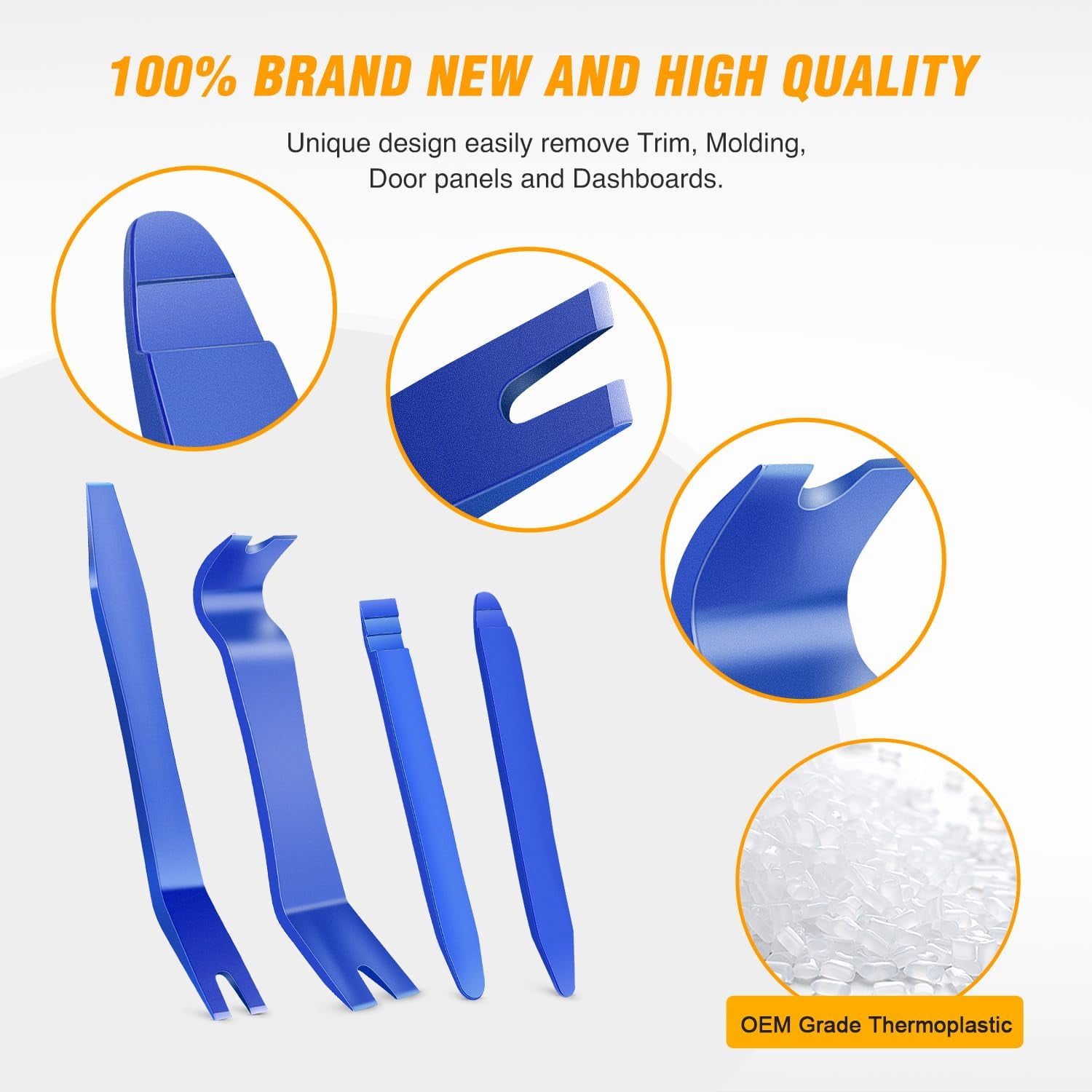 chasenew 5 PCS Nylon Auto Trim Removal Tool Kit No-Scratch Removal Tool Kit for Car Clip Panel & Audio Dashboard Dismantle Black