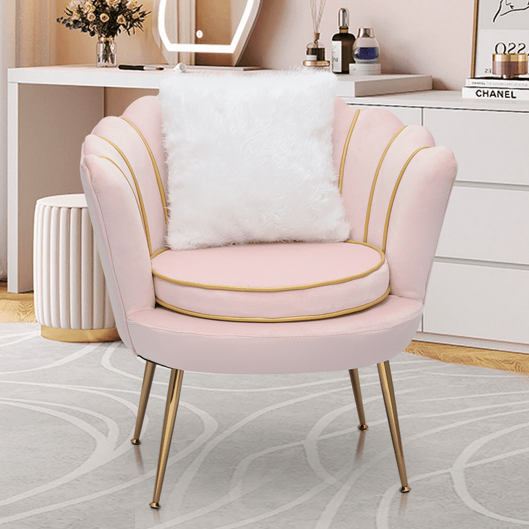 Baby pink velvet chair cheap