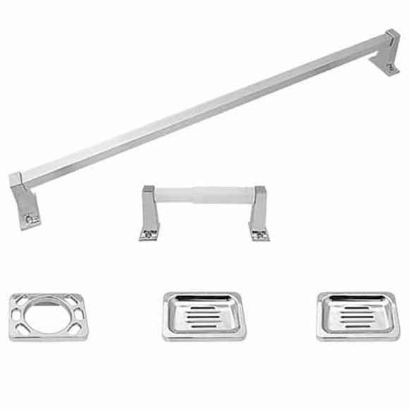 Juego de 5 Accesorios Para baño Alfa Metálico Acabado Cromado
