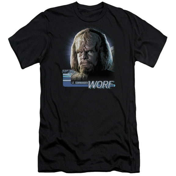Star Trek - Tng Worf - Premium Slim Fit Short Sleeve Shirt - X-Large