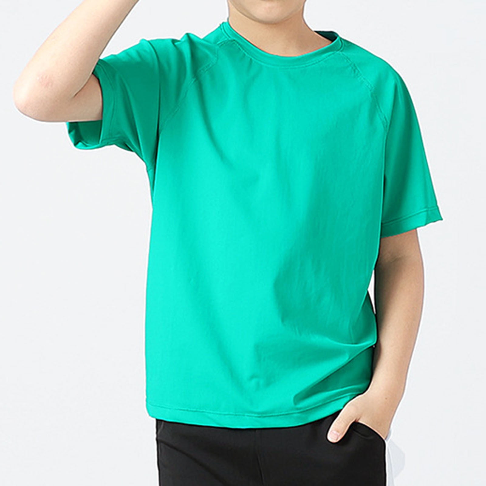 Big Kid Girl Shirt Childs Muscle Tee Kids T Shirts Basic Athletic Running T Shirts Active Tee Shirts for Childs Or Girls Girls Clothes Green 6 7