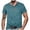 Light Blue, variant on uikmnh Men's T Shirts European Color Blocked Button Open Neck Men Trendy Comfortable Loose Casual Business Short Sleeved T Shirt Size:XL