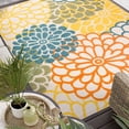 thumbnail image 6 of Oasis Modern Floral Gold and Orange Polypropylene Indoor Outdoor Area Rug, 7'x9' Rectangle, 6 of 7