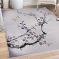 thumbnail image 1 of Nature Decorative Rug, Flowers Buds and Birds with Cherry Branches Style Art Painting Effect, Quality Carpet for Bedroom Dorm and Living Room, 6 Sizes, Purple Grey, by Ambesonne, 1 of 4