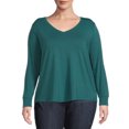 thumbnail image 2 of Terra & Sky Women's Plus Size Super Soft V-Neck T-Shirts, 2 Pack, 2 of 5