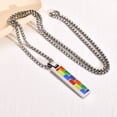 thumbnail image 4 of Fiudx Colgante Rectangular, Elegante Collar de Acero Inoxidable, Diseño Moderno y Colorido, Accesorio Duradero de Acero de Titanio, Ideal para Uso Diario, Ocasiones Especiales o Regalos Únicos, para, 4 of 6