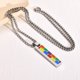 thumbnail image 4 of Pisexur Belleza Maquillaje Joyería Colgante Rectangular Collar de Acero Inoxidable Acero Titanio Accesorios Goteropara mujeres y hombres, 4 of 6