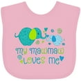 thumbnail image 3 of Inktastic My Mawmaw Loves Me Cute Elephants Boys or Girls Baby Bib, 3 of 4