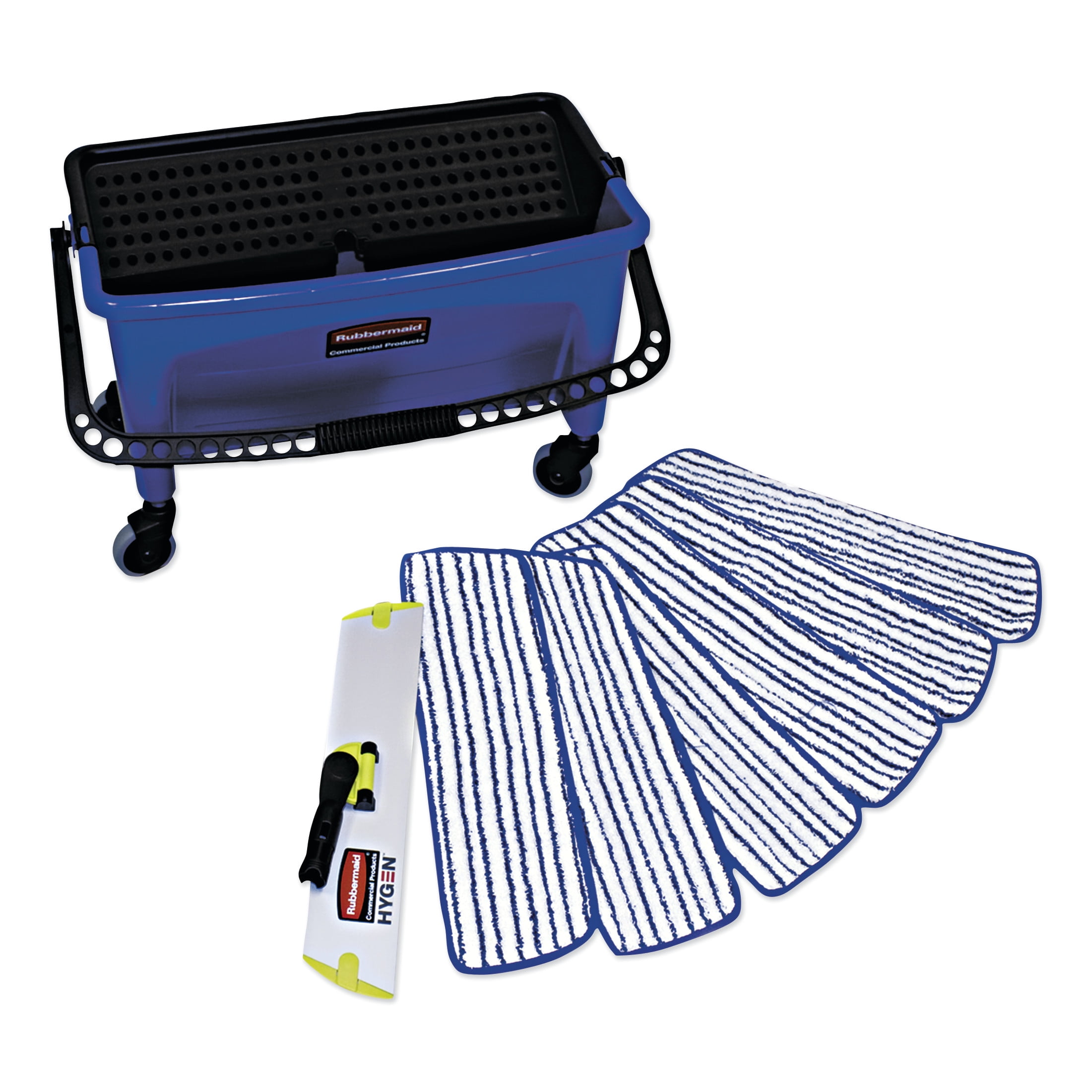 Rubbermaid Commercial Microfiber Floor Finishing System, 27gal, Blue