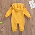 thumbnail image 2 of KelaJuan Newborn Baby Long Sleeve Romper Solid Color Long Pants Zipper Hooded Jumpsuit Outfits 0-24M, 2 of 7