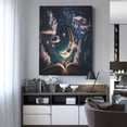 thumbnail image 4 of Kdxio Artistic Starry Sky Moon Book Pattern Canvas Wall Art 12x16 Inches - Waterproof HD Print Solid Wood Frame for Living Room & Bathroom,Vertical, 4 of 8
