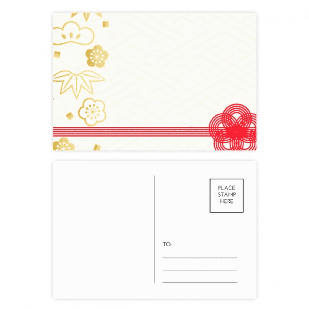 en sakura geometry flowers pattern postcard set birthday mailing thanks greeting card
