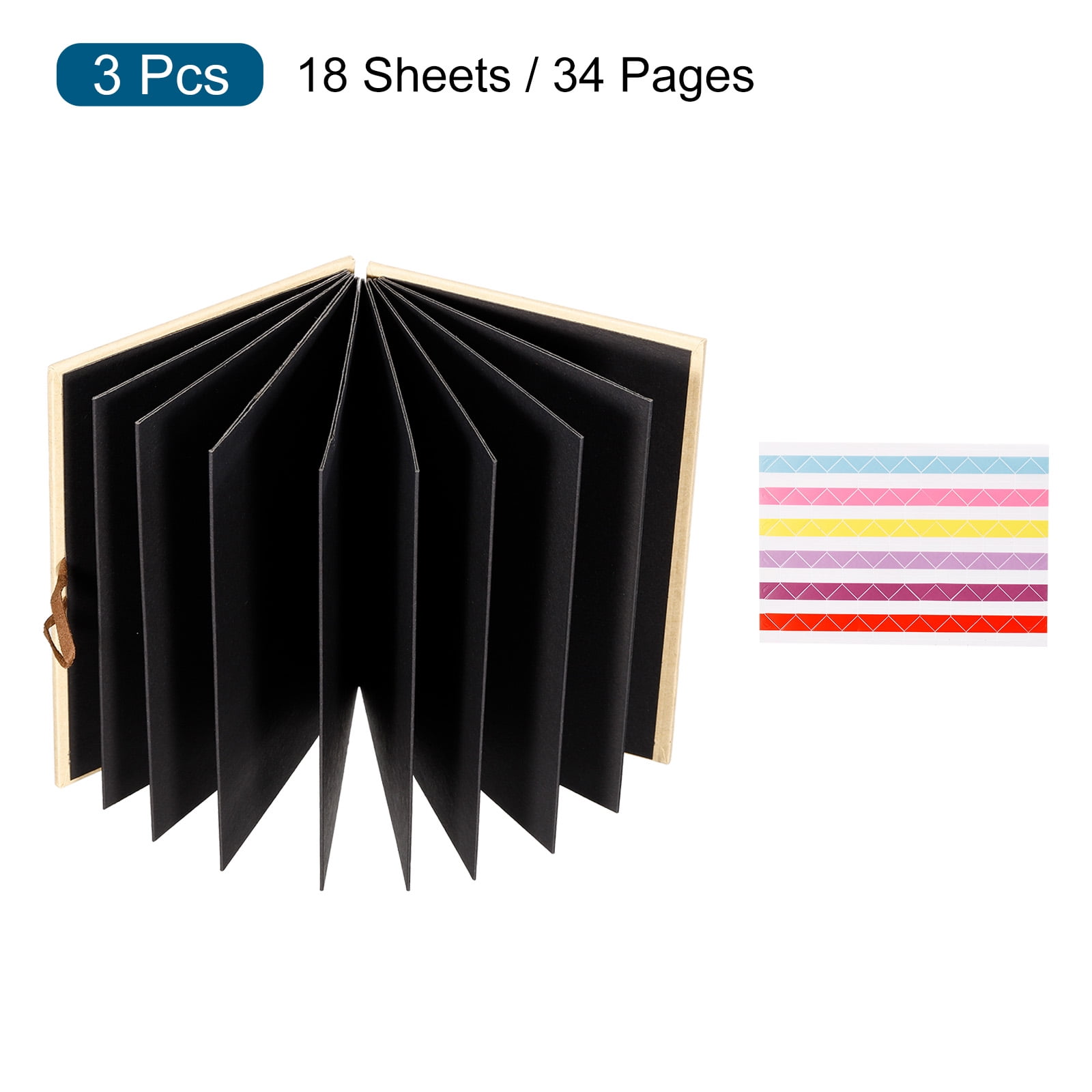 Uxcell Scrapbook Album, 3Pcs 5 inch Photo Album,with 15
