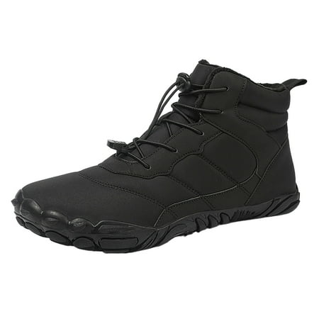 

Ediodpoh Winter Outdoor New Large Size Men and Women Five Toes Snow Boots Thickened Warm Cotton Non Water Proof High Top Snow Boots Womens Boots Black 8