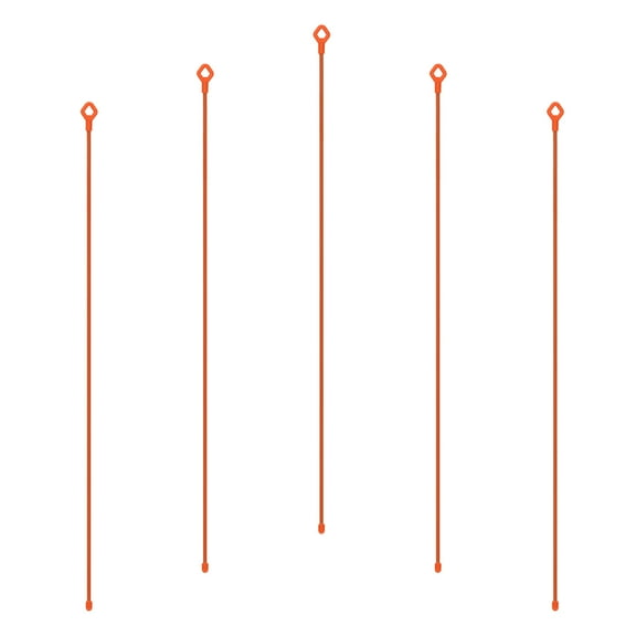 Uxcell Silicone Cable Ties, 24 Inch Reusable Twist Cable Ties Heavy Duty Bendable for Bundling Holding, 5 Pcs, Orange