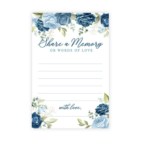 Koyal Wholesale Share a Memory Cards, Icy Blue Roses Cards for Wedding, Life Memories, 4" x 6", 52-Pk