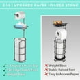 thumbnail image 4 of Toilet Paper Holder Stand with Reserve and Dispenser for 4 Mega Roll, Bathroom Freestanding Toilet Tissue Storage with Shelf for Wipes and Phone, Bronze, 4 of 7
