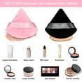 thumbnail image 5 of 12 Pieces Cosmetic Powder Puff,2.76 inch Portable Soft Sponge Setting Face Puffs,Triangle Velvet Powder Puff with Ribbon Band Handle for Loose Powder Body Powder Makeup Tool(Black,Pink), 5 of 5