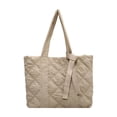 thumbnail image 2 of YiJuHui Quilted Down Shoulder Bag for Women, Large Capacity Tote Bag, Lightweight Nylon Work Purse, Commuter Laptop Bag, Casual Everyday Shoulder Bag with Zipper Pocket, 2 of 6