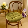 thumbnail image 4 of Vfedsrsge 1Pc Solid Green Corduroy Chair Cushion - Foam Filled Thickened Soft Seat Pad, 16.5in Quick Shape Recovery for Kitchen Dining/Patio, Indoor/Outdoor Use, 4 of 6