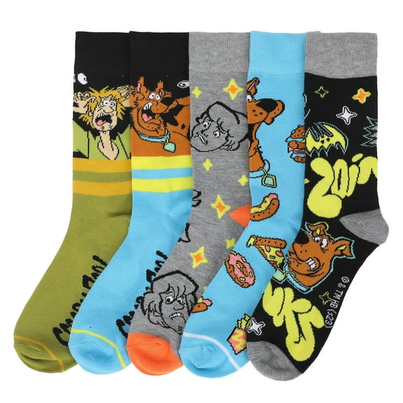 Scooby Doo Zoinks Men's 5-Pair Casual Crew Socks