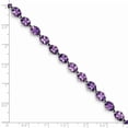 thumbnail image 3 of Auriga Fine Jewelry 925 Sterling Silver Rhodium Plated Amethyst Bracelet 7 inch for Women (L- 7inch, W- 5mm), 3 of 6