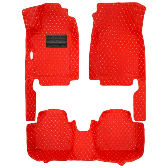 Leadwolf Car Floor Mats for Honda ILX 2012-2017 Automotive Floor Mats, All-Weather Mats, Waterproof Floor Mats for Cars, Red