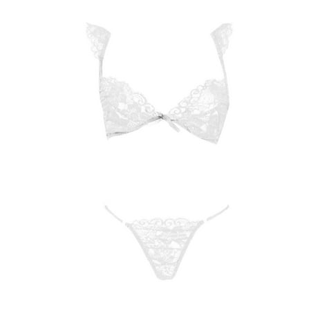 

Floleo Clearance Sexy Underwear Women Lace Bralette Bra Brief Set Lingerie With Thong Sleepwear Deals