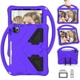 thumbnail image 7 of Kids Case for iPad Pro 11 2022/2021/2020/2018 with Kickstand/Handle Stand Lightweight Soft EVA Foam Shockproof Silicone Cover Boy Girl for iPad Air 4/Air 5, Purple, 7 of 7
