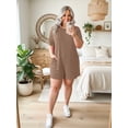 thumbnail image 5 of Gleelist Plus Size Rompers For Women Casual Fit Shot Tee Summer Romper Short Jumpsuits For Women Stretchy Overalls with Pockets XL-5XL, 5 of 6