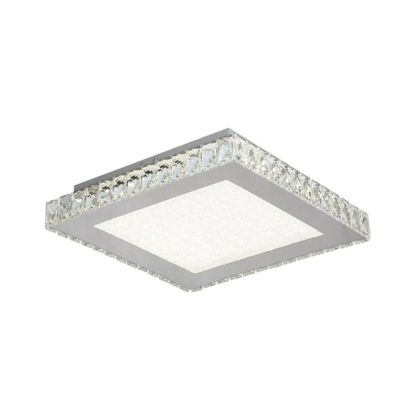Bethel International LED Flush Mount Chrome Stainless Steel & Crystal