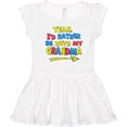 thumbnail image 3 of Inktastic Yeah I'd Rather be with My Grandma in Red Yellow and Blue Girls Toddler Dress, 3 of 5