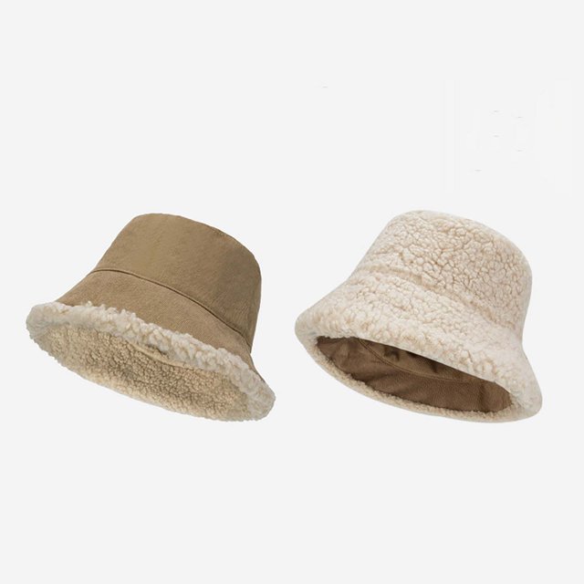Chapeau de Pêcheur à la Mode pour Femmes Automne et Hiver Chaud et Épaissi