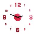 thumbnail image 1 of Autoadhesivo 3D Reloj de pared Etiqueta de espejo Inicio Sala de estar Reloj de acrílico decorativo DIY - Rojo AweSitey HA3330-01B, 1 of 6