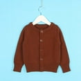 thumbnail image 2 of LYHaoo Girls School Uniforms Button Down Cardigan Sweaters Kids Long Sleeve Cable Knit Sweaters 7-8 Years(Brown), 2 of 3