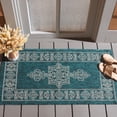 thumbnail image 2 of SAFAVIEH Courtyard Delbet Medallion Indoor/Outdoor Area Rug, Teal/Ivory, 2'7" x 5', 2 of 10