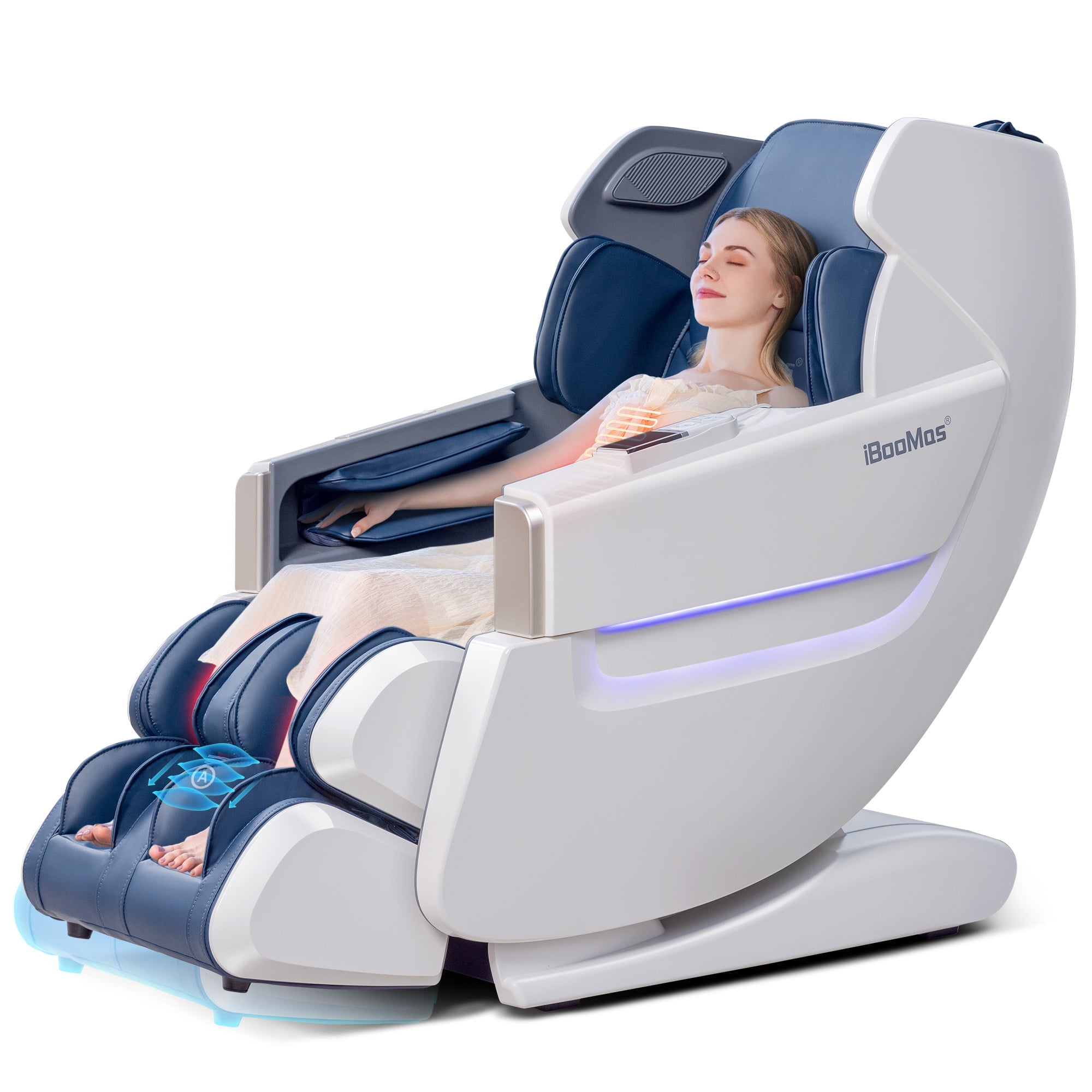 iBooMas Full Body Massage Chair APP Control,SL Track Zero Gravity Massage Chair Calf Heating