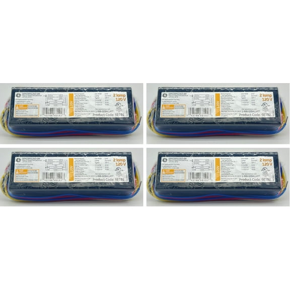 (case of 4) GE Lighting 68192 Magnetic Ballast, GEM220TS120/2-DIY, 2 lamp 120V ballast, 60 Hz, use with 20/15/15 watt lamps