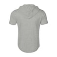 thumbnail image 6 of Fleece Hoodie Sweatshirts Men Workout Athletic Hoodies Short Sleeve Quarter Zip Pullover Sweatshirt with Kanga Pockets Light Gray XL, 6 of 6