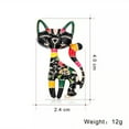 thumbnail image 4 of GKNET Cartoon Black Cat Brooch Oil Colour Alloy Animal Corsage Ladies Pins-s2, 4 of 6