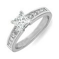 thumbnail image 2 of Moissanite Engagement ring 1.75 Princess Cut Moissanite Diamond Ring with 18k Gold Plating, 2 of 2