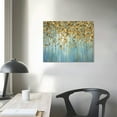 thumbnail image 3 of ARISTURING Abstract Canvas Wall Art Decor: Small Size Forest Blue Teal Tree Picture Gold Foils Embellishment and Silver Glitter Prints Modern Textured Artwork for Living Room Bedroom, 3 of 4