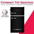 thumbnail image 3 of Frigidaire 3.2 Cu. ft. 2-Door Retro Compact Bar Refrigerator with Freezer and Side Bottle Opener, EFR840 (Black), 3 of 19