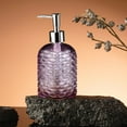 thumbnail image 4 of Wave Pattern Glass Soap Dispenser with Pump for Hand Soap Shampoo or Body Wash 350ml Refillable Bathroom Kitchen Decor, 4 of 6