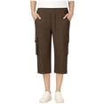 thumbnail image 3 of Afuyipoi Kids Pants For Boys Girls (For 5-16), Solid Color Lightweight 100% Cotton Elastic Waist School Trousers For Boys Girls Brown 5-6 Years, 3 of 7