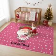 thumbnail image 6 of Merry Christmas Washable Area Rug 5 x 7 ft Santa Claus Portrait Pink Speckled Background Soft Non‑Slip Rugs Stain Repellent Indoor Mats for Living‑Room, Formal Dining Room, Recreation Room, 6 of 9