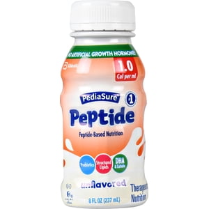 Image of PediaSure Peptide Unflavored 1.0 Cal Pediatric Oral Supplement, 8 Ounce Bottle - Case of 24