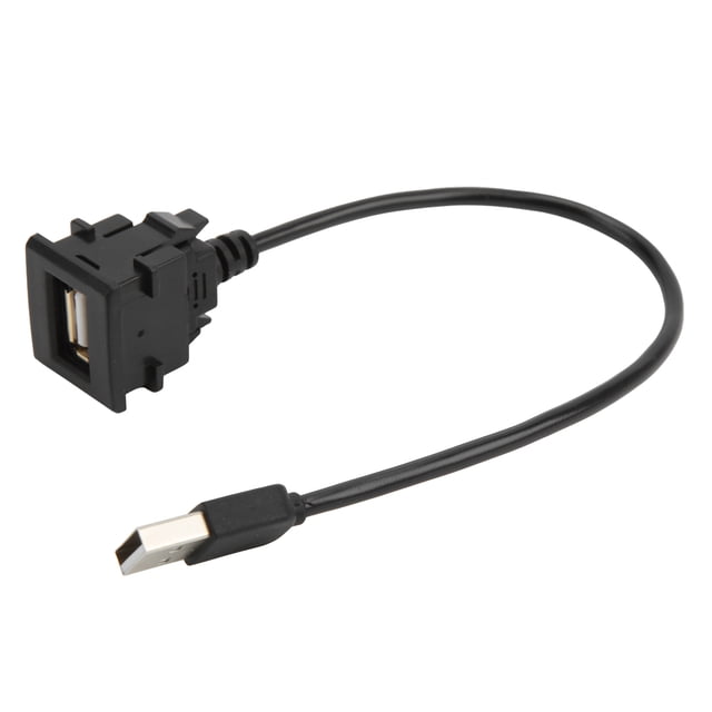 USB Socket Cable, ABS Plastic Over Current Protection USB Outlet Wire High Toughness Replacement For Vios For Car Phone Camera