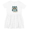 thumbnail image 3 of Inktastic Blue Owl on Tree Branch Girls Toddler Dress, 3 of 5