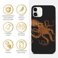 thumbnail image 4 of Case Yard Wooden Case for iPhone-11 Soft TPU Silicone cover Slim Fit Shockproof Wood Protective Phone Cover for Girls Boys Men and Women Supports Wireless Charging Octopus Design, 4 of 7